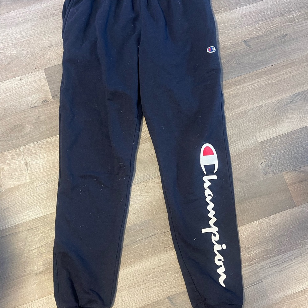 Champion Men's Black Joggers with Logo